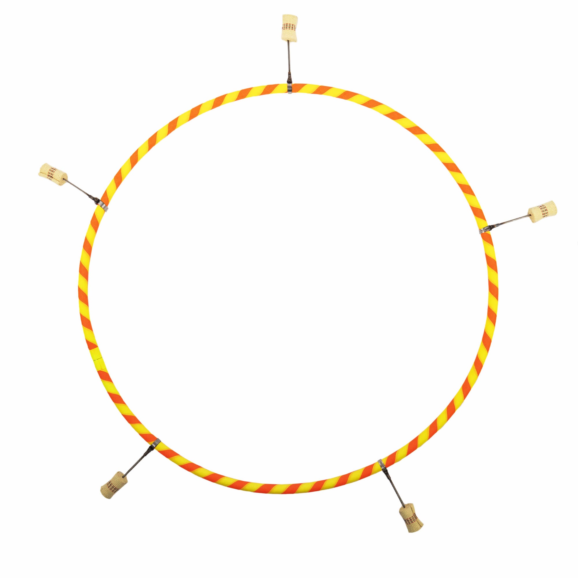Yellow and orange echo travel hoop with 5 hot tips