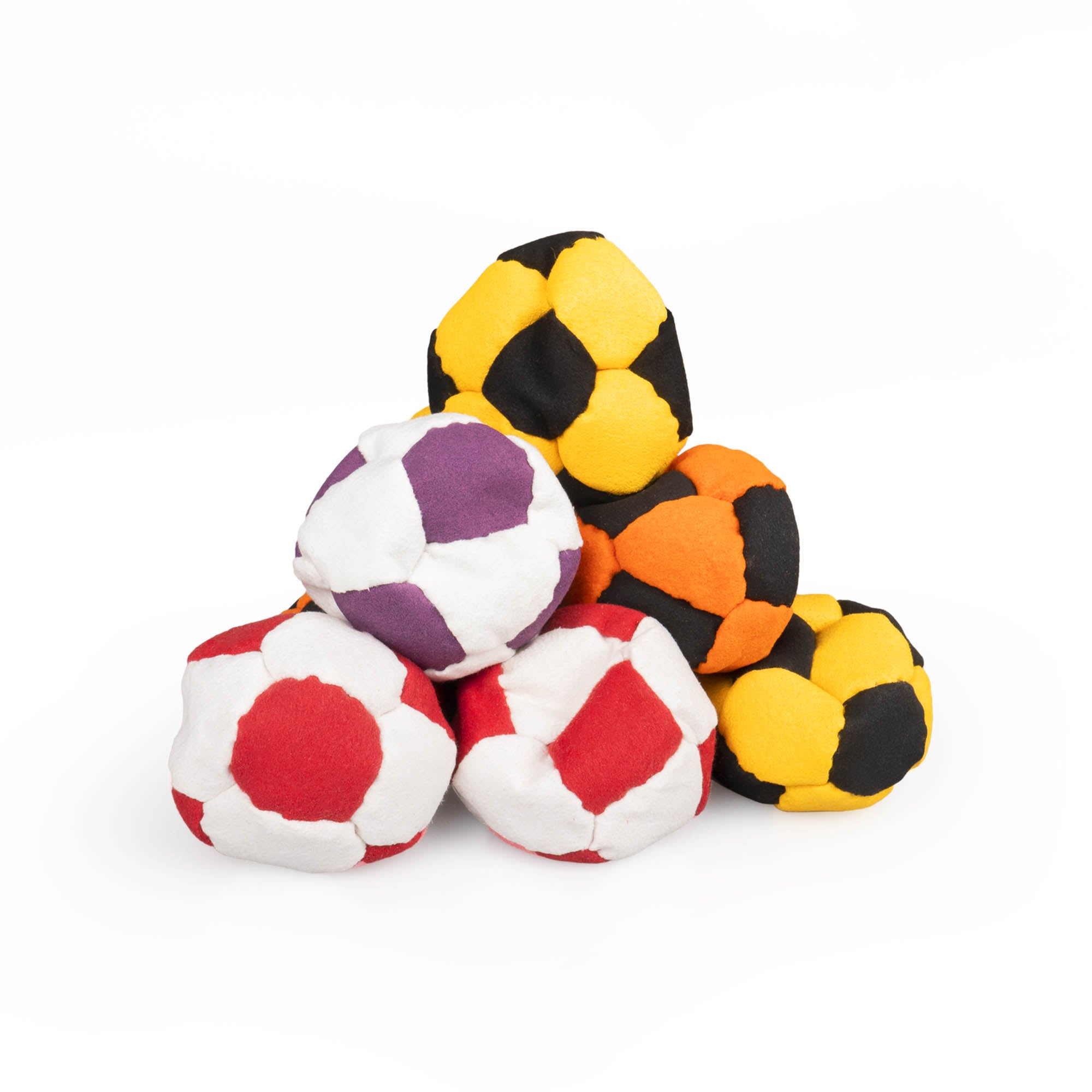 All colour variant firetoys hacky sacks stacked up