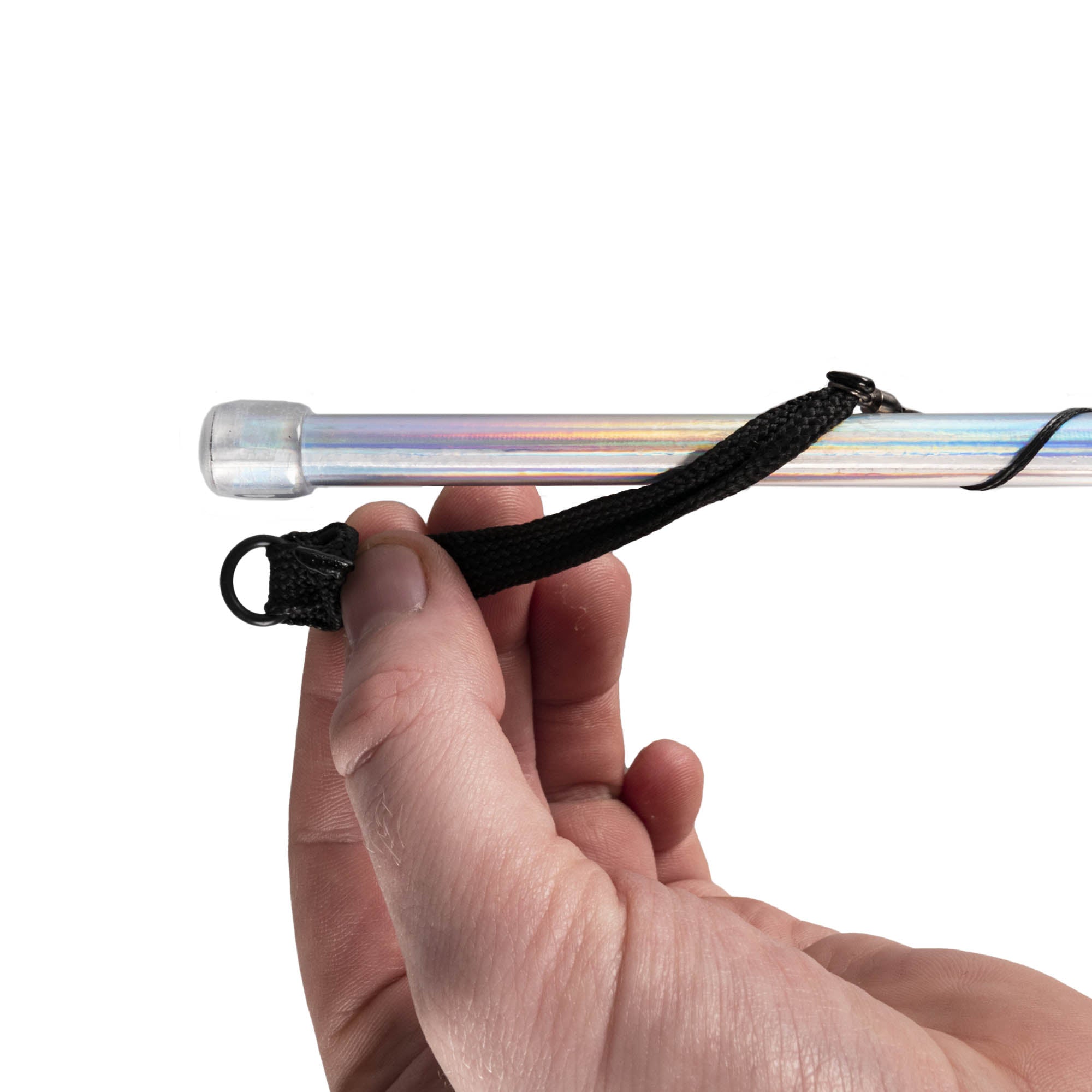 Classic silver wand short string finger loop close up