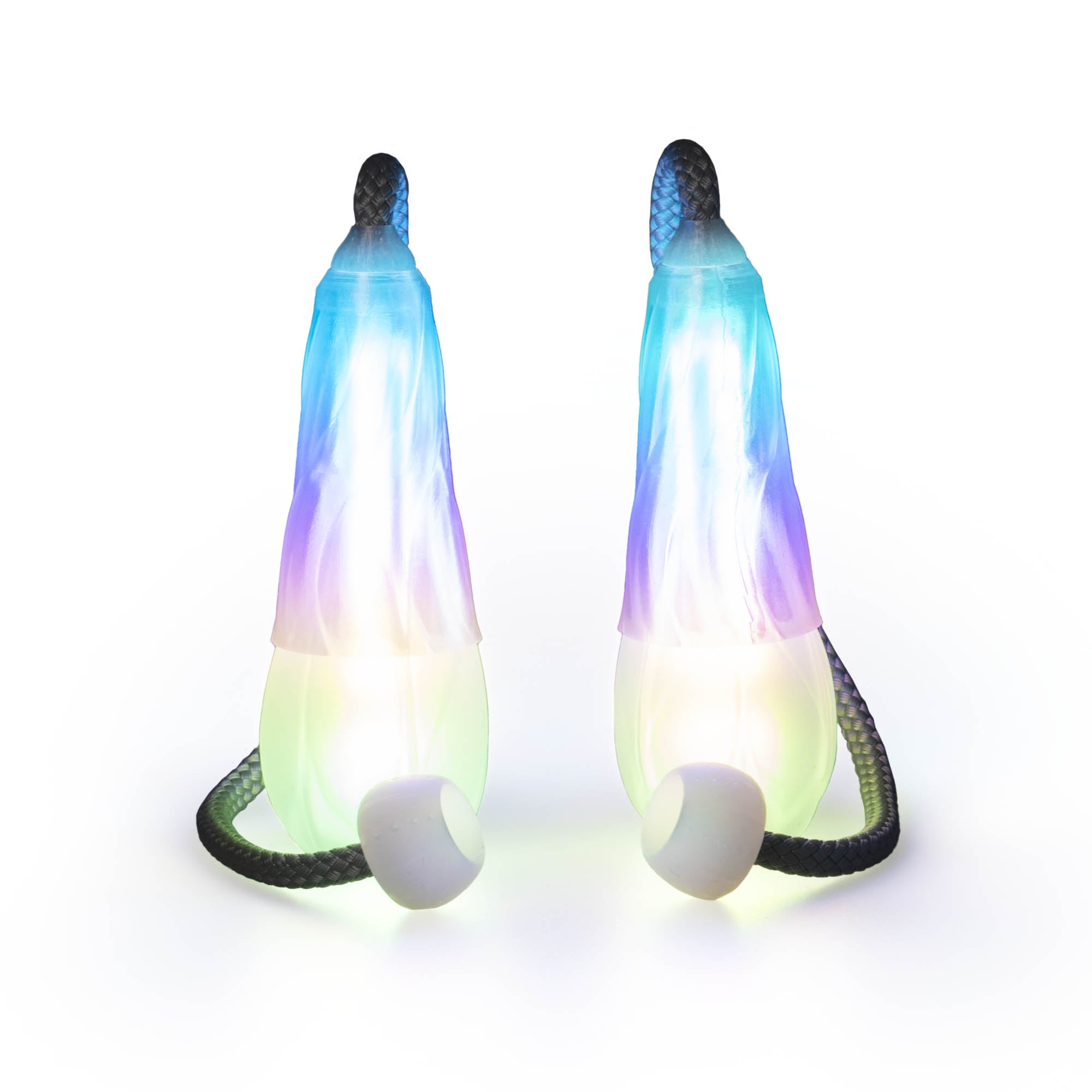 Flowtoys vision spin poi glowing with white background