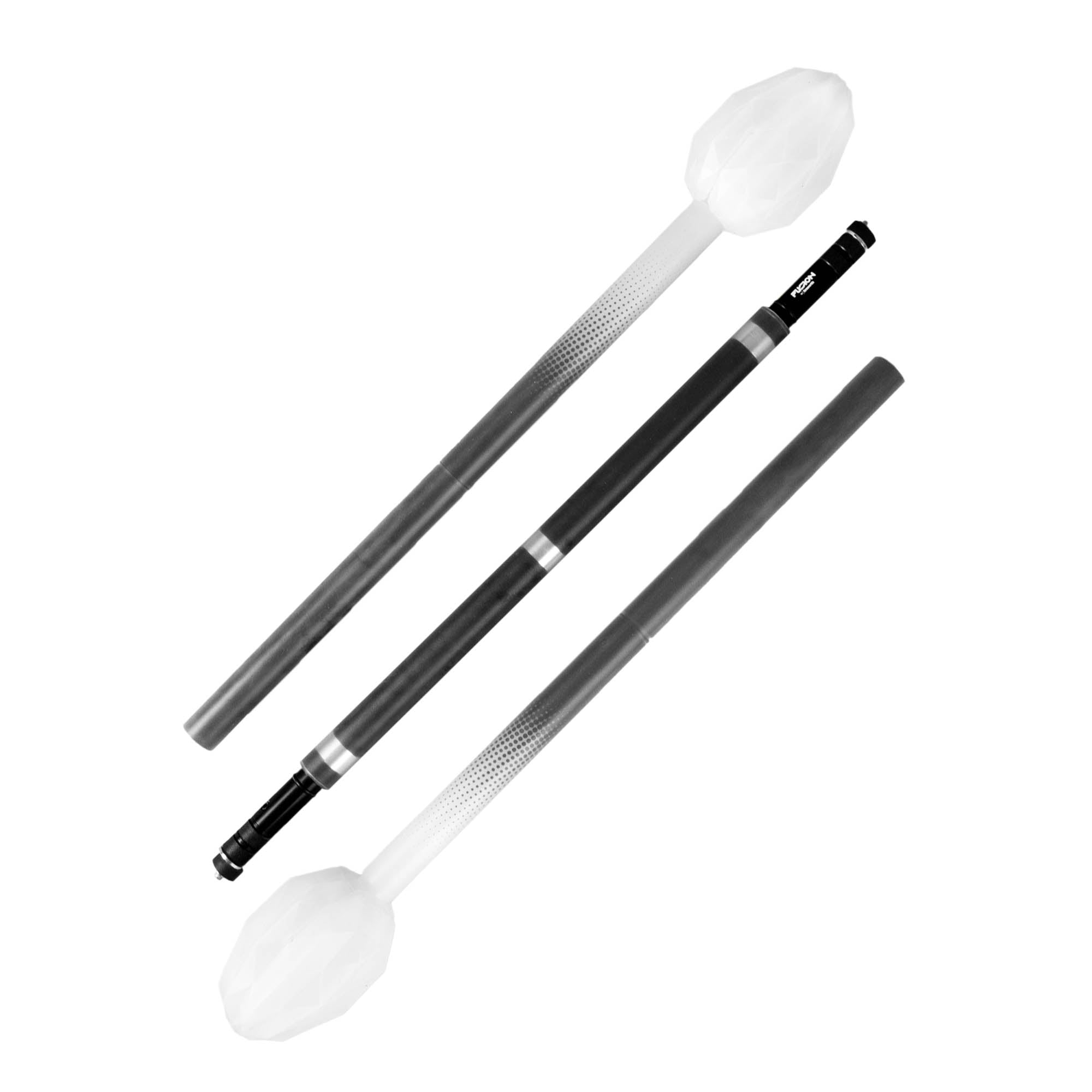 3 part led staff on white background