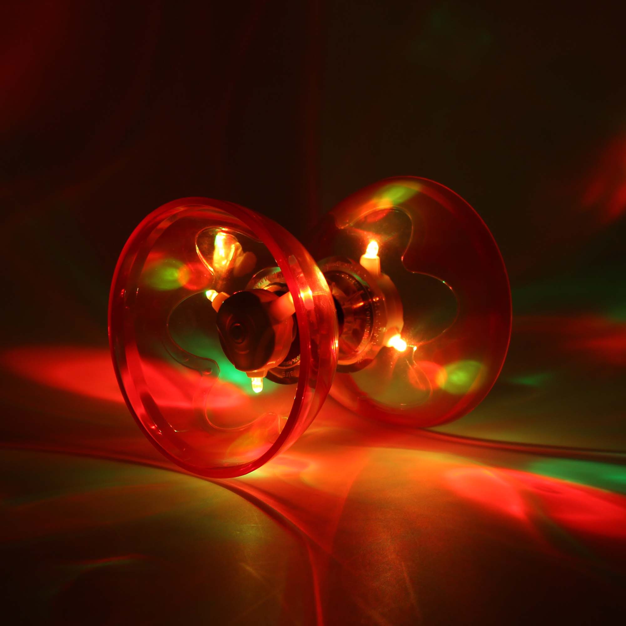diabolo fitted with LED units glowing