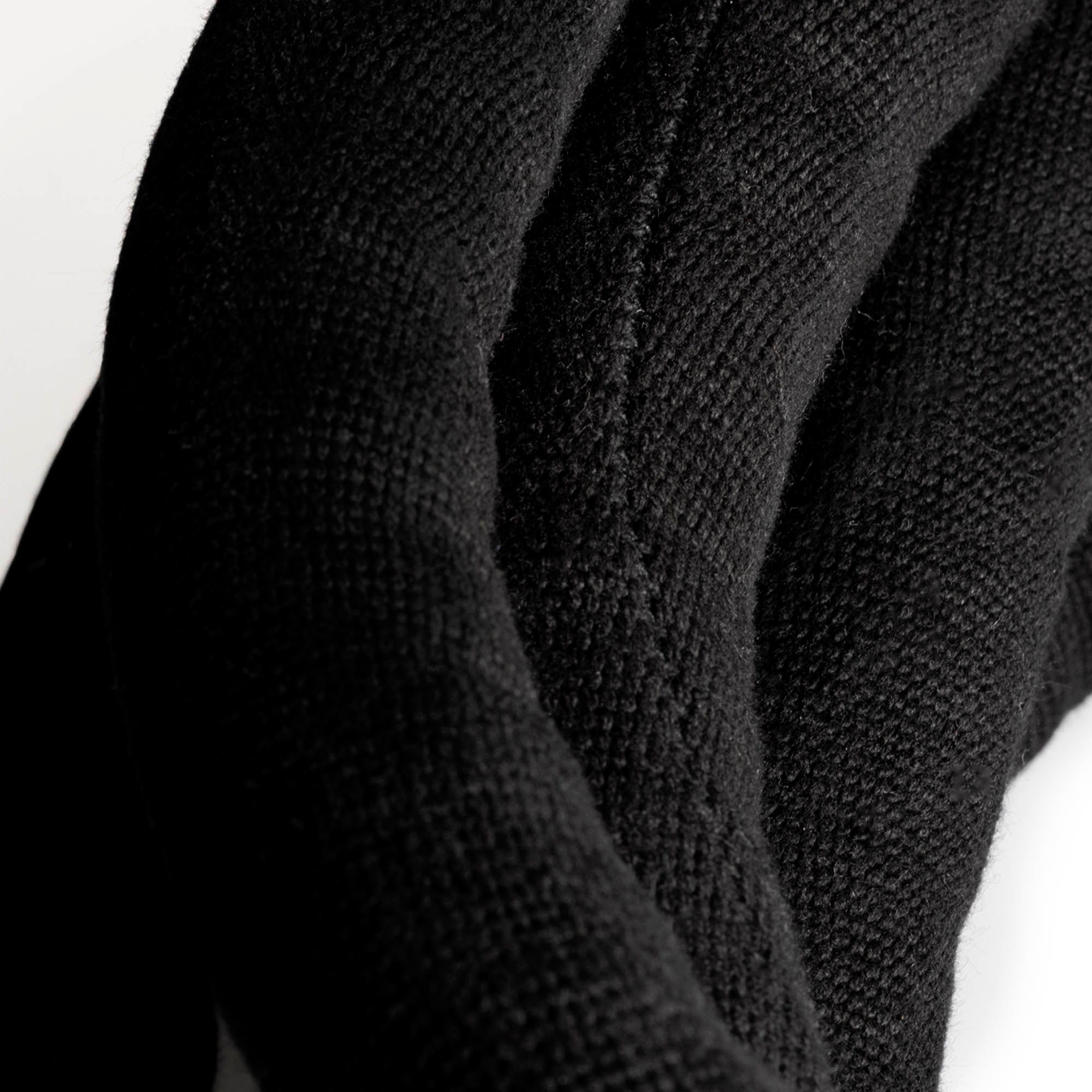 Black Leo cotton covered rope close up of texture