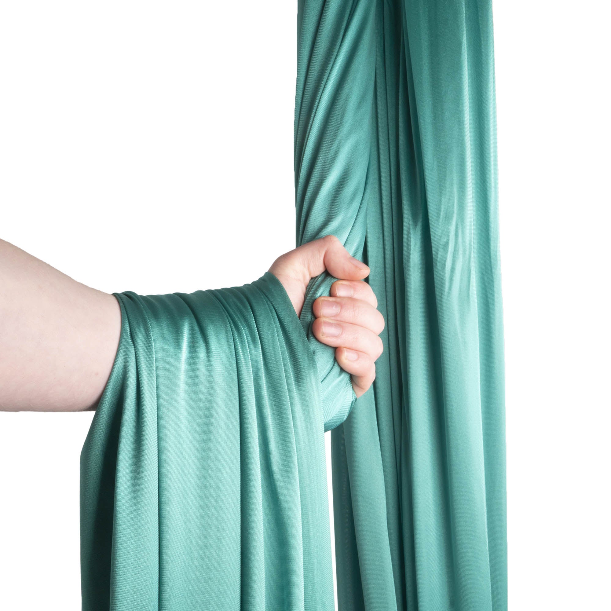 Jade silk wrapped around hand