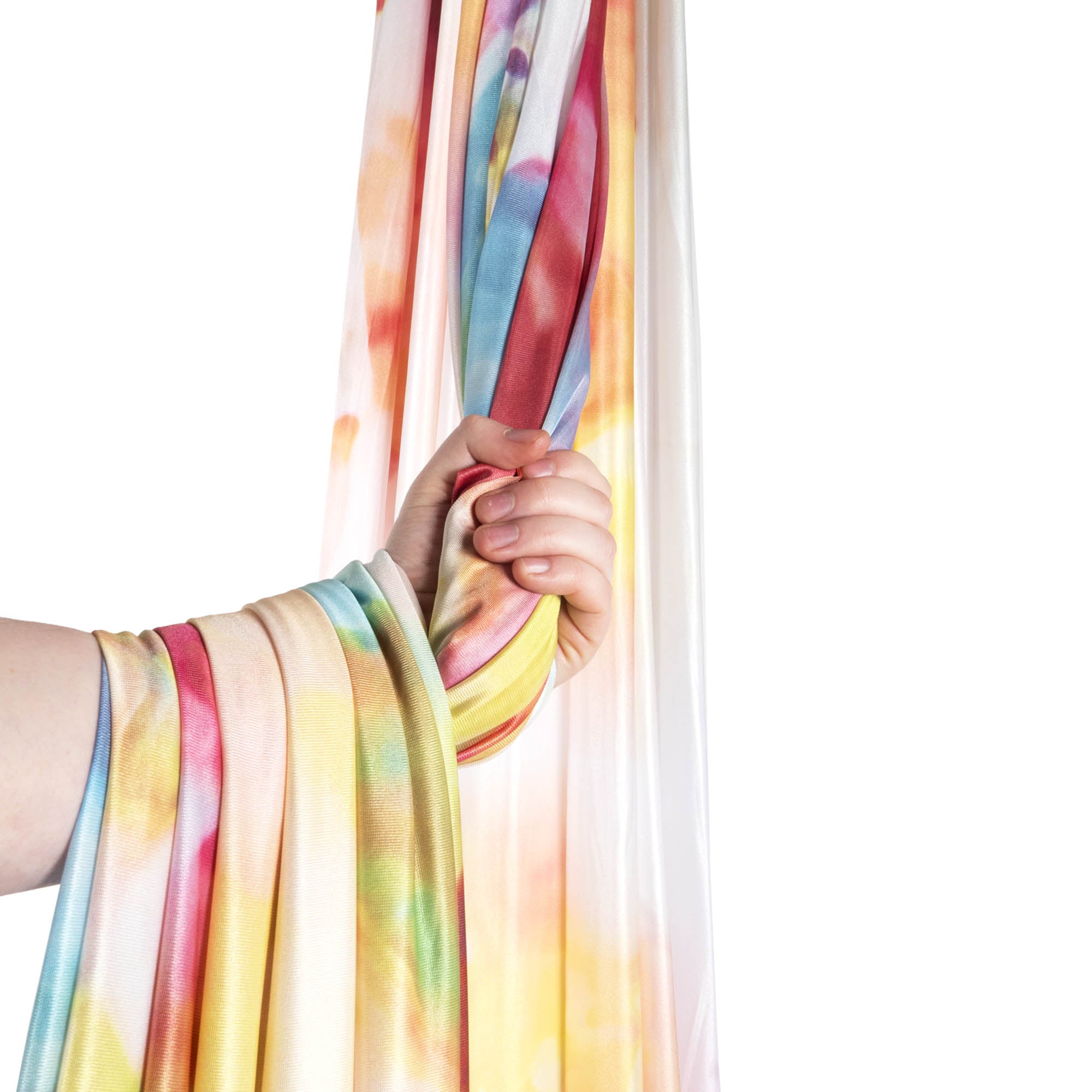 Watercolour splash silk wrapped around hand