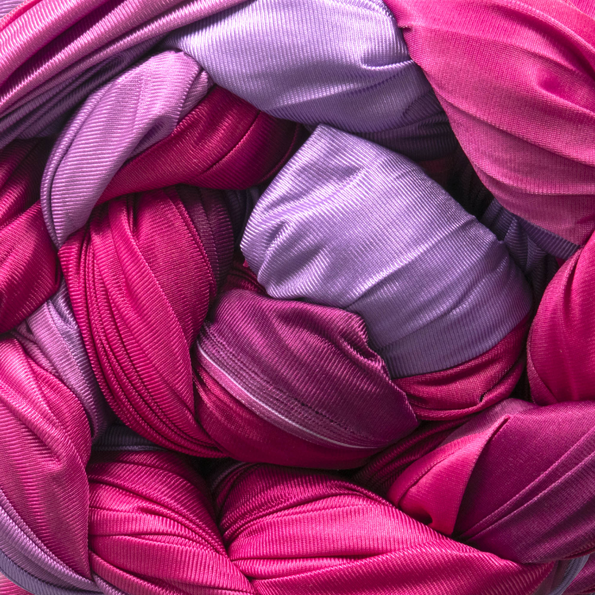 Purple ombre coiled close up