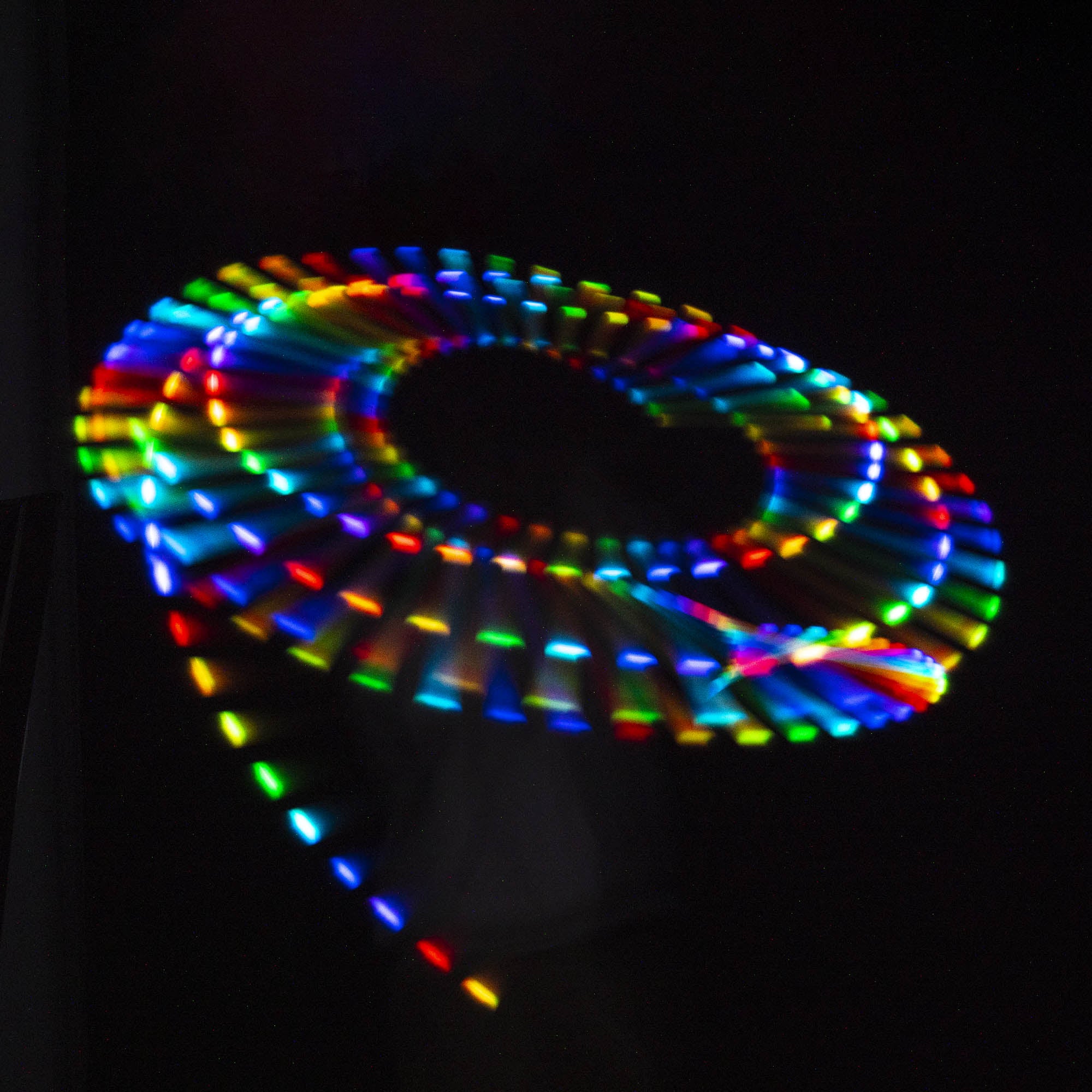 Multicoloured light trail