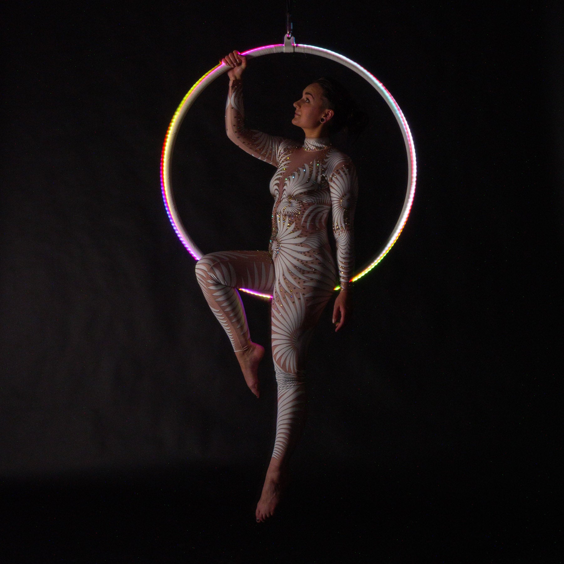 Glowing hoop action shot