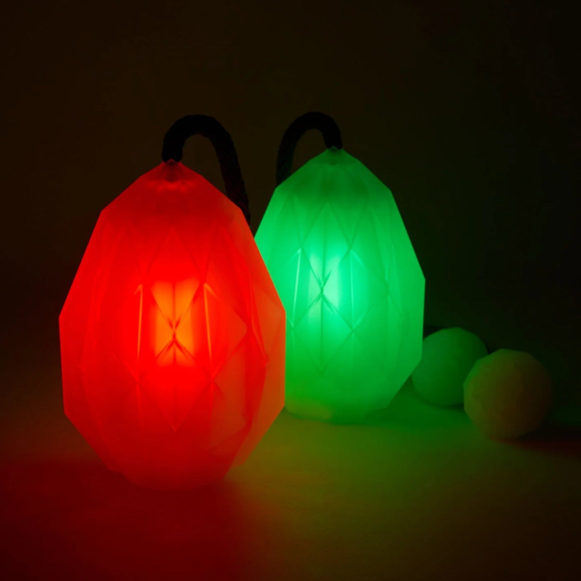 poi glowing, 1 blue, 1 red