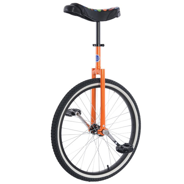 unicycle with orange frame