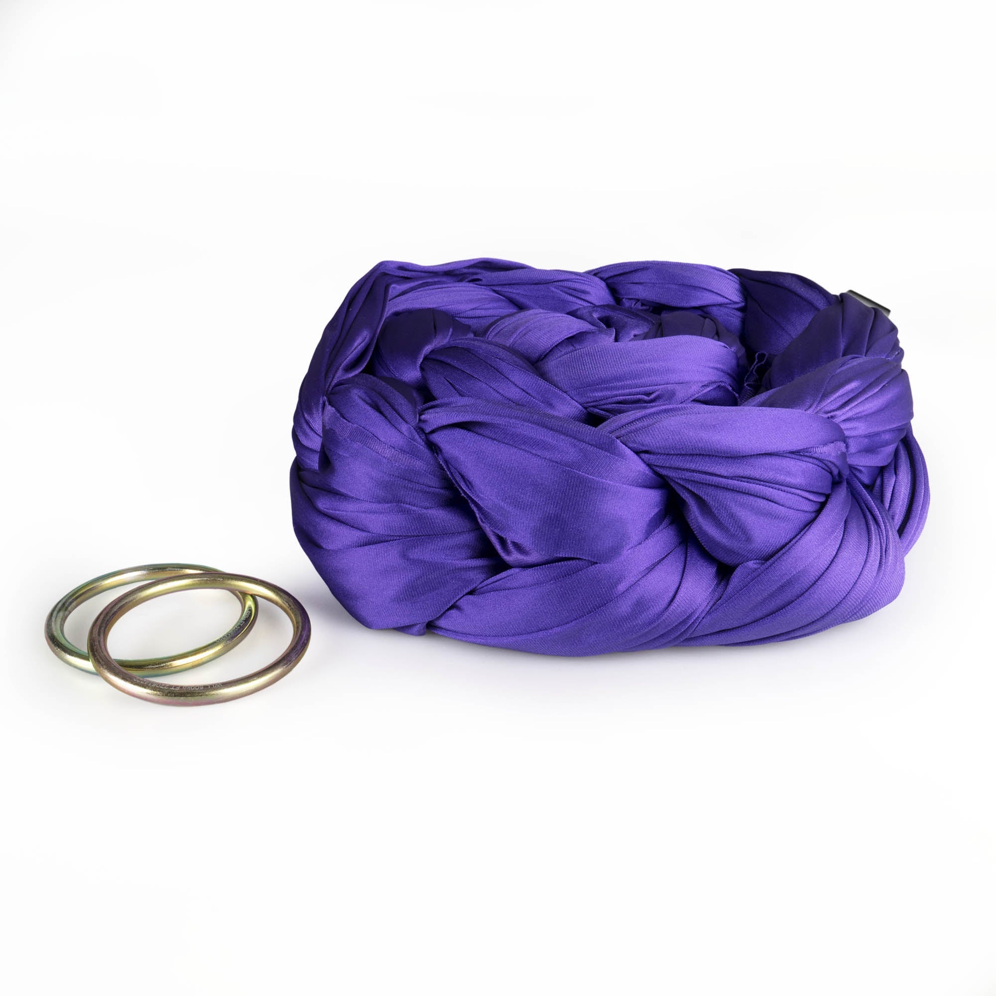 Prodigy 6m purple aerial yoga hammock daisy chained with rings