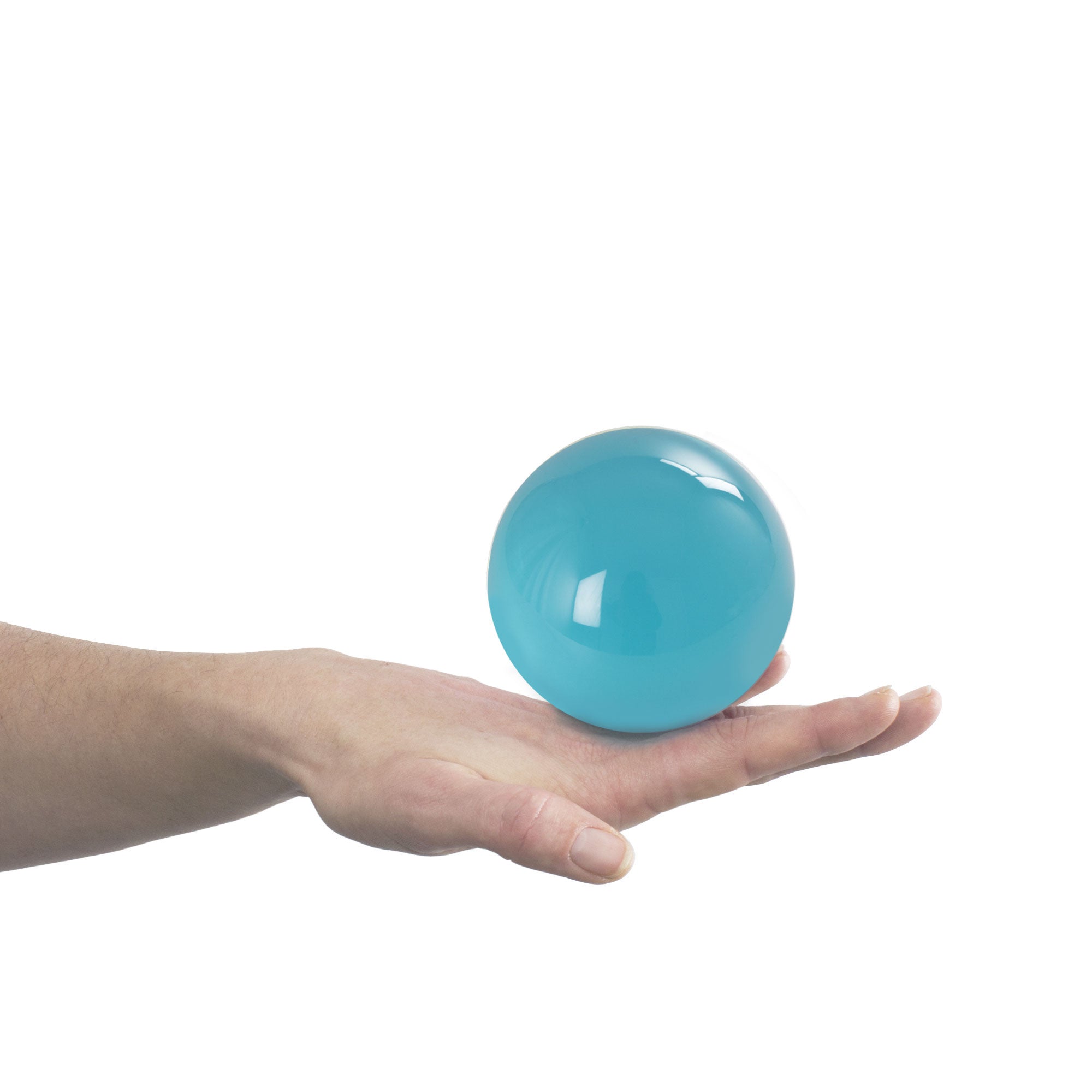90mm aqua contact ball balanced on hand