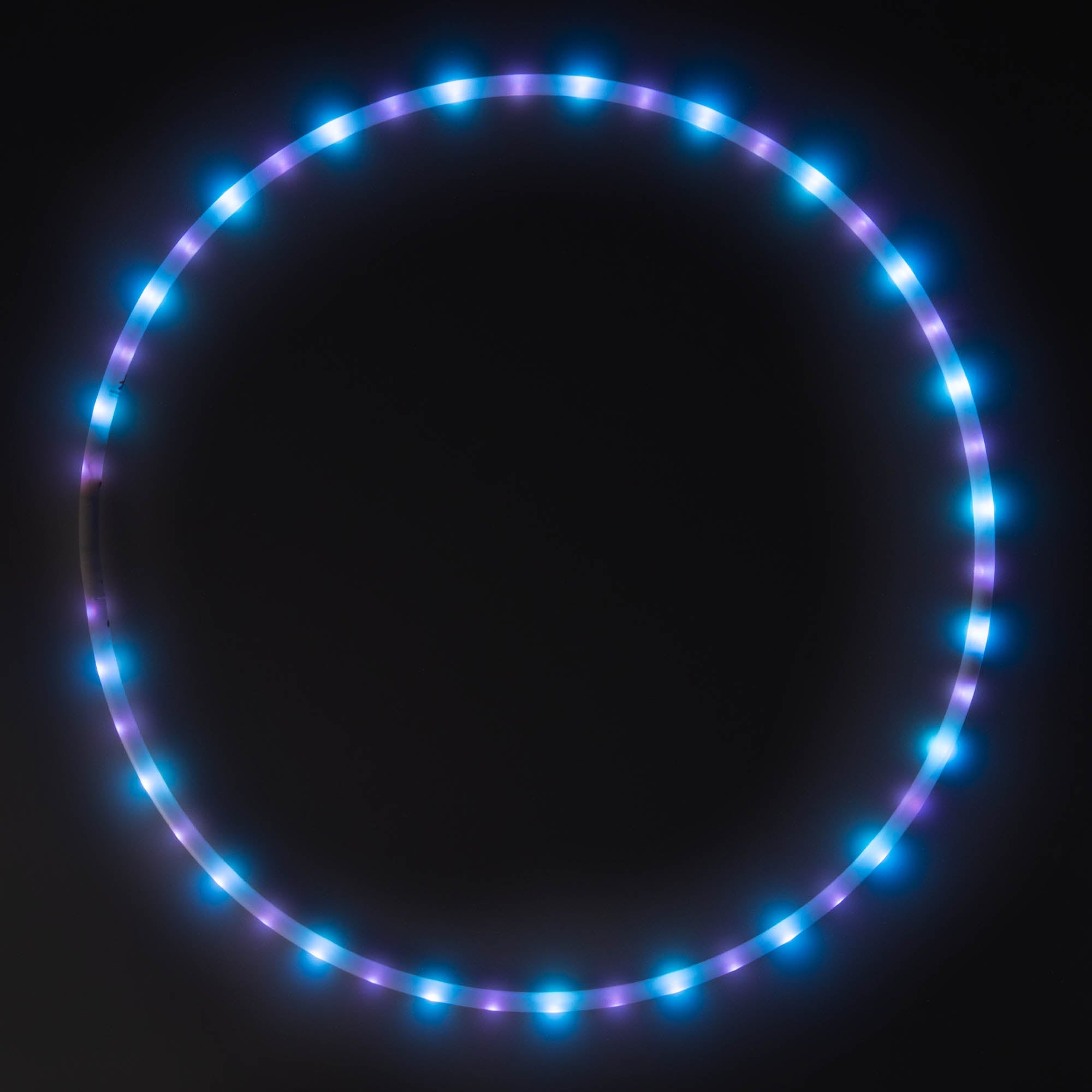 Astral Hoop 46 LED, glowing on dark background
