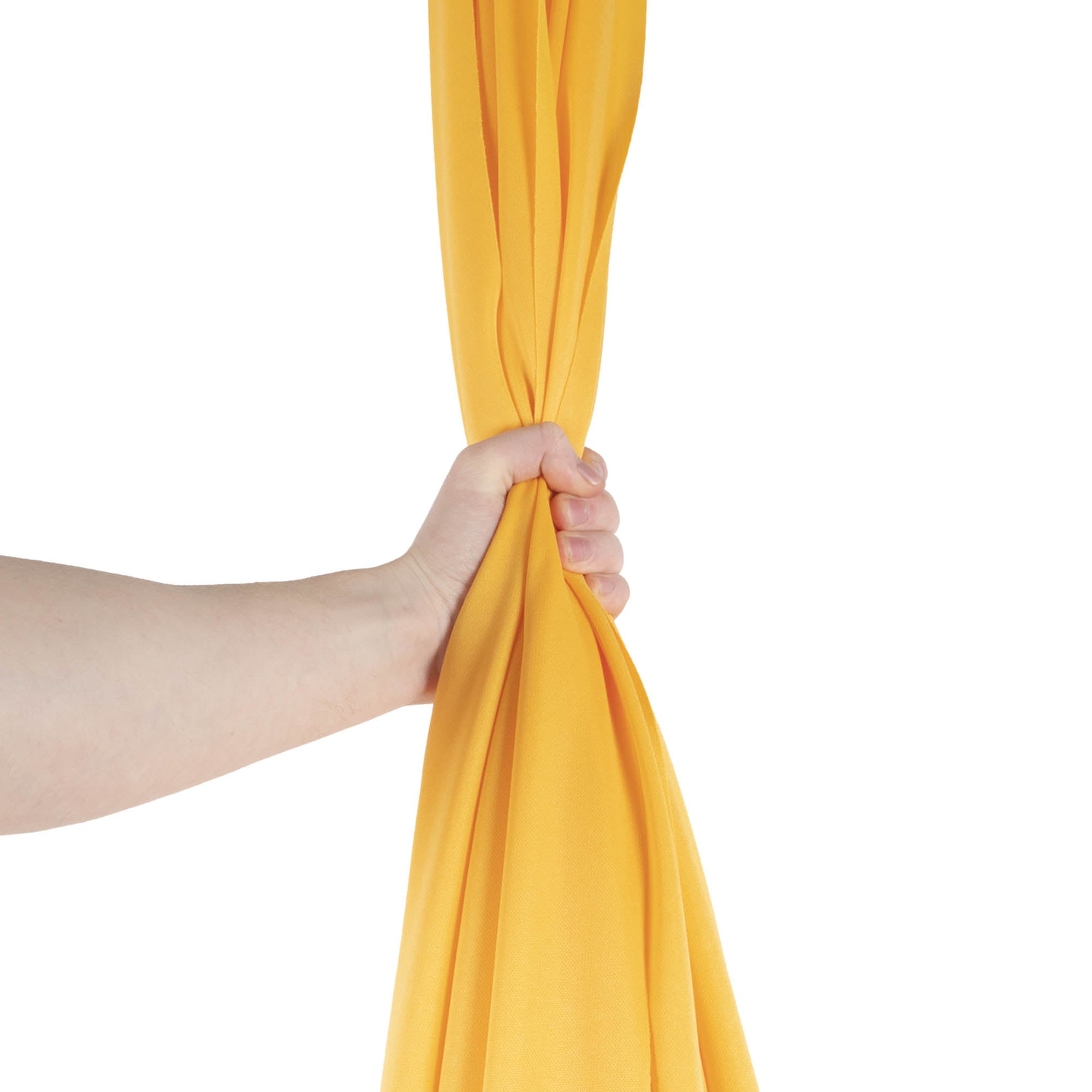Golden yellow silk in hand