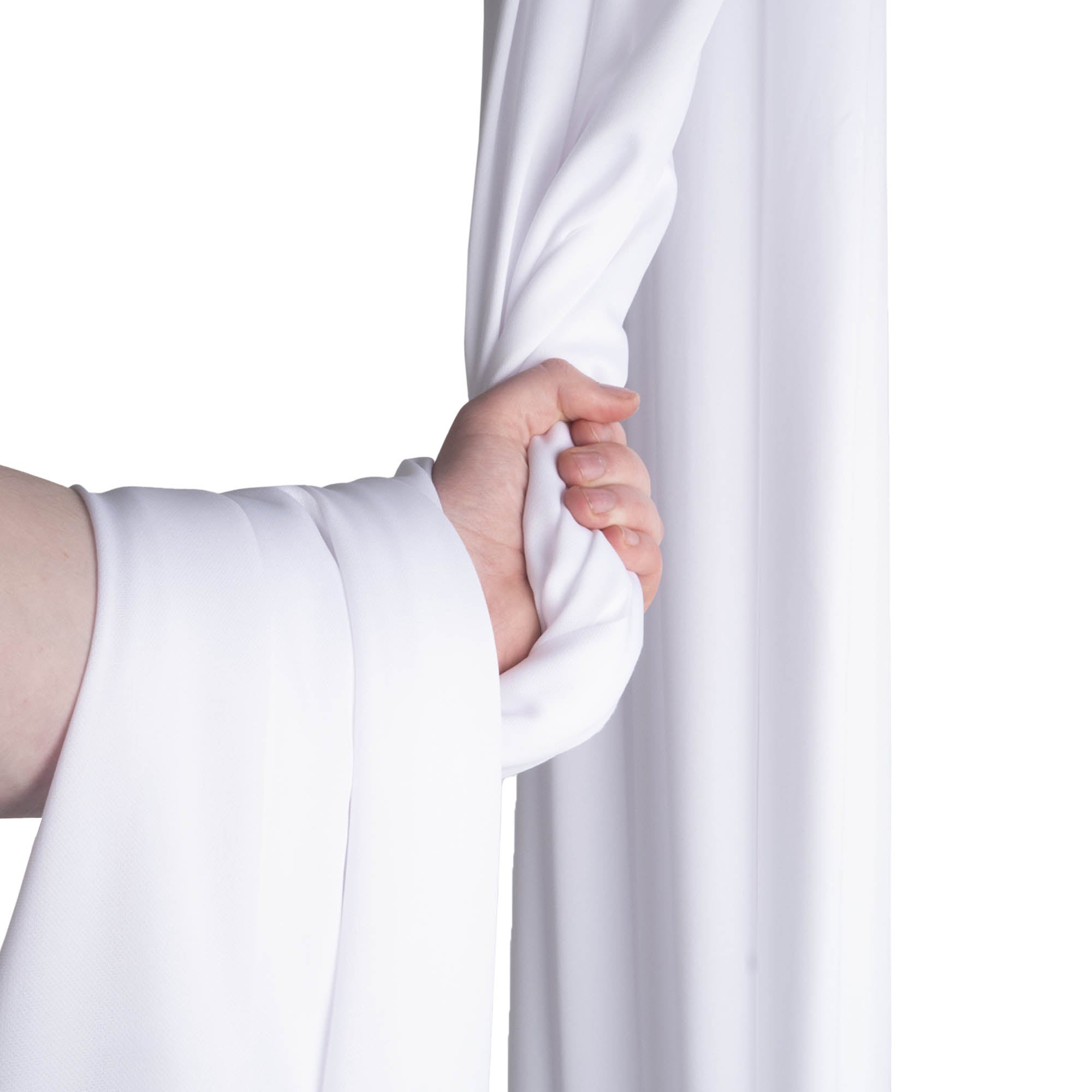 White silk wrapped around hand