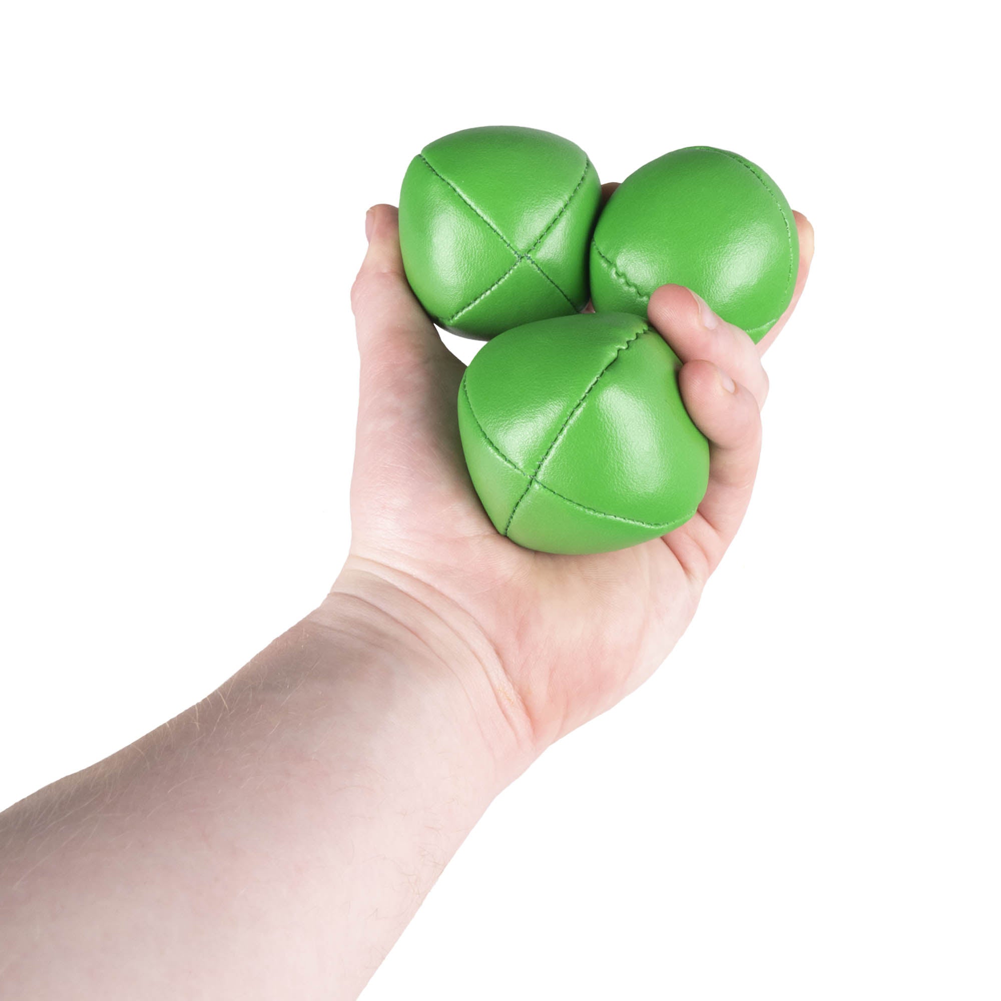 3 green balls in hand