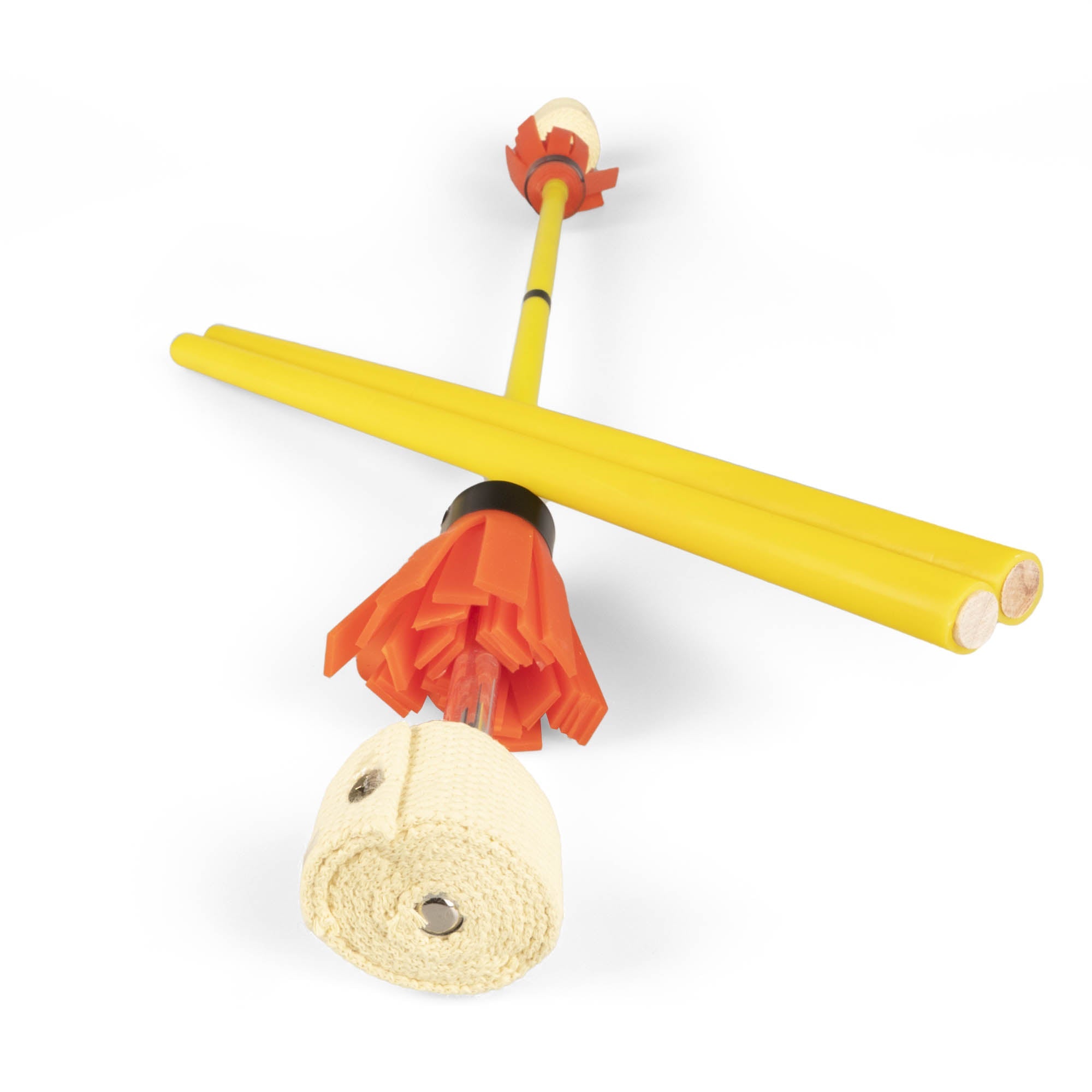 Juggle dream fire flower stick, hand sticks resting on flowerstick
