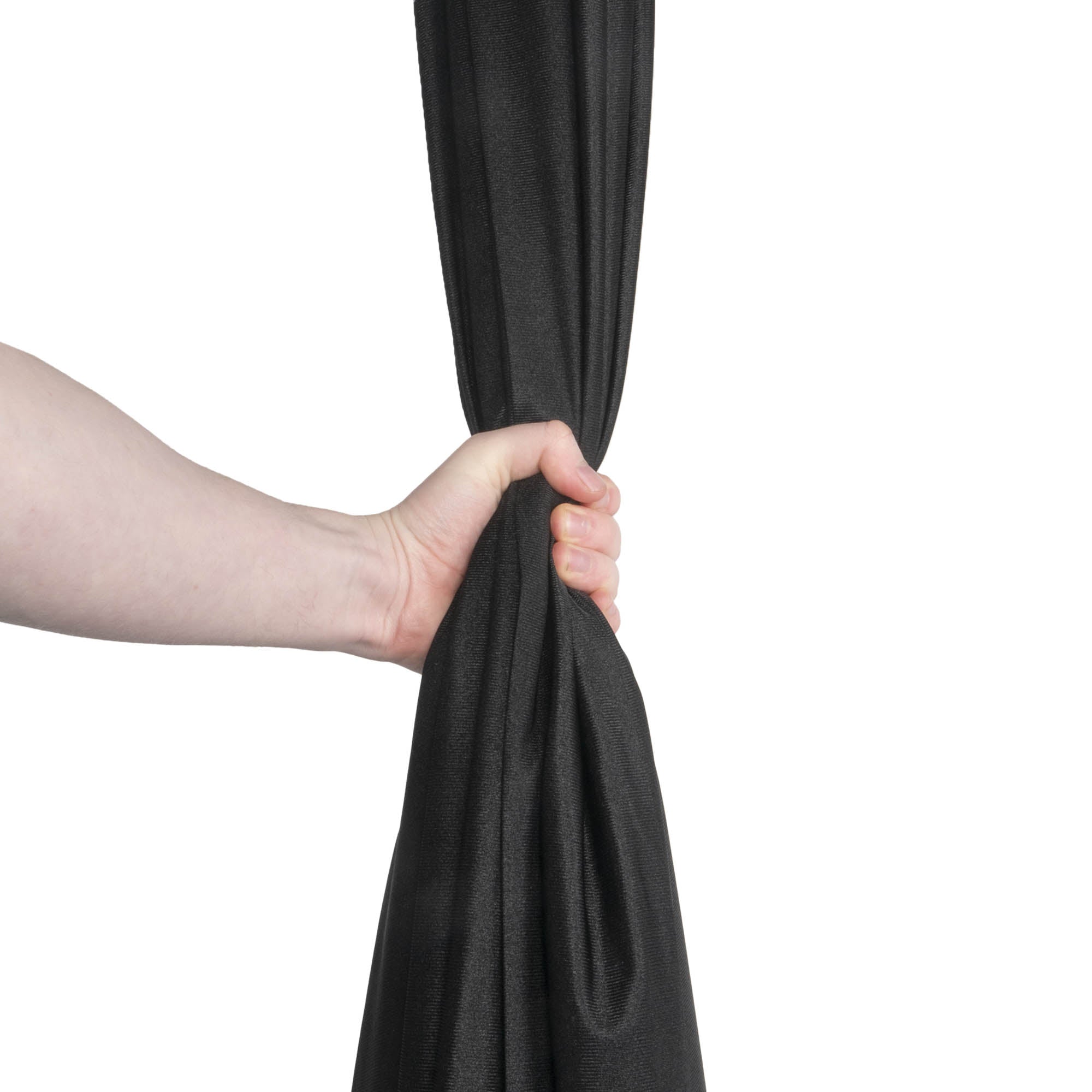 Black silk in hand