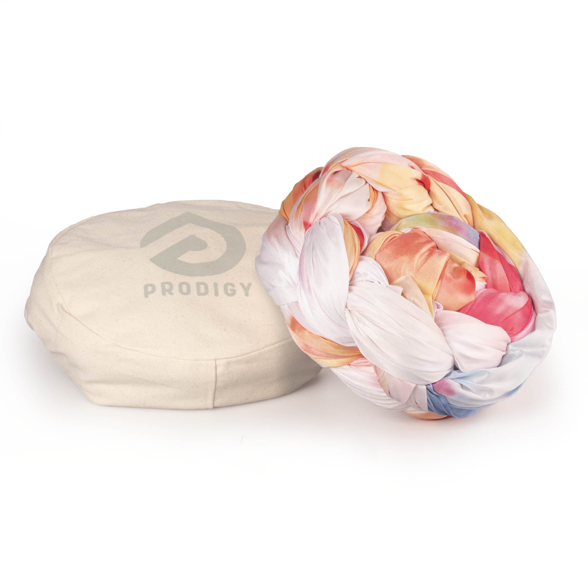 Watercolour splash silk resting on eco bag