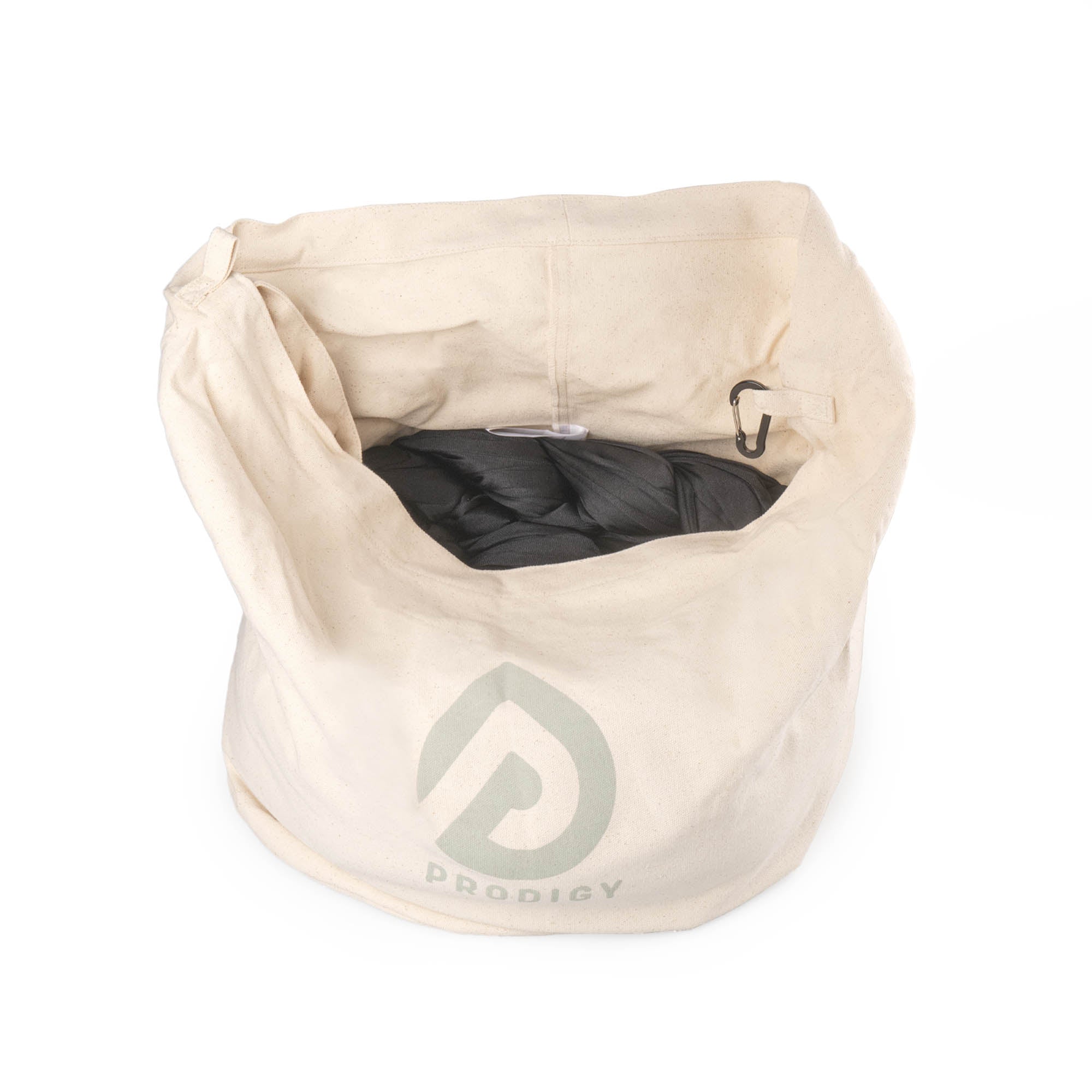 Black aerial silk in eco bag