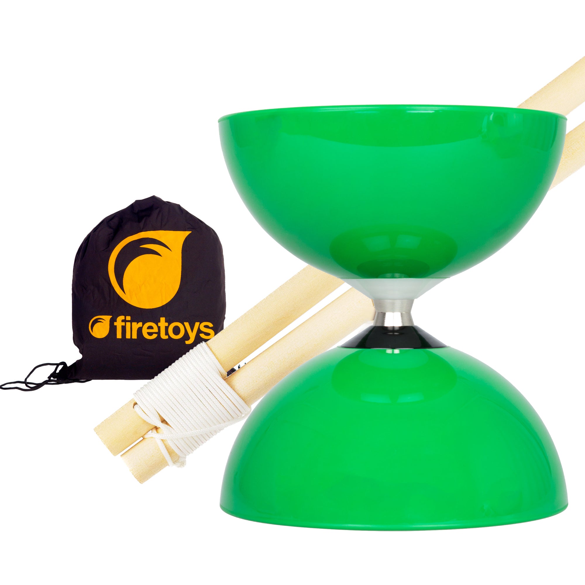 Big Top Bearing Diabolo Set with Wooden Handsticks & Firetoys Bag