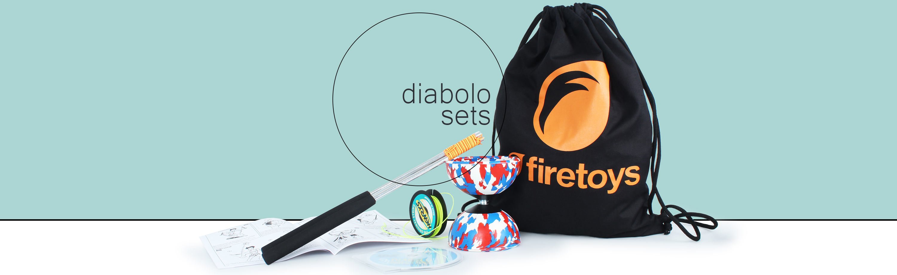Juggle Dream Cyclone Quartz 2 Triple Bearing Diabolo /& Superglass Diablo Sticks Set with Firetoys Bag