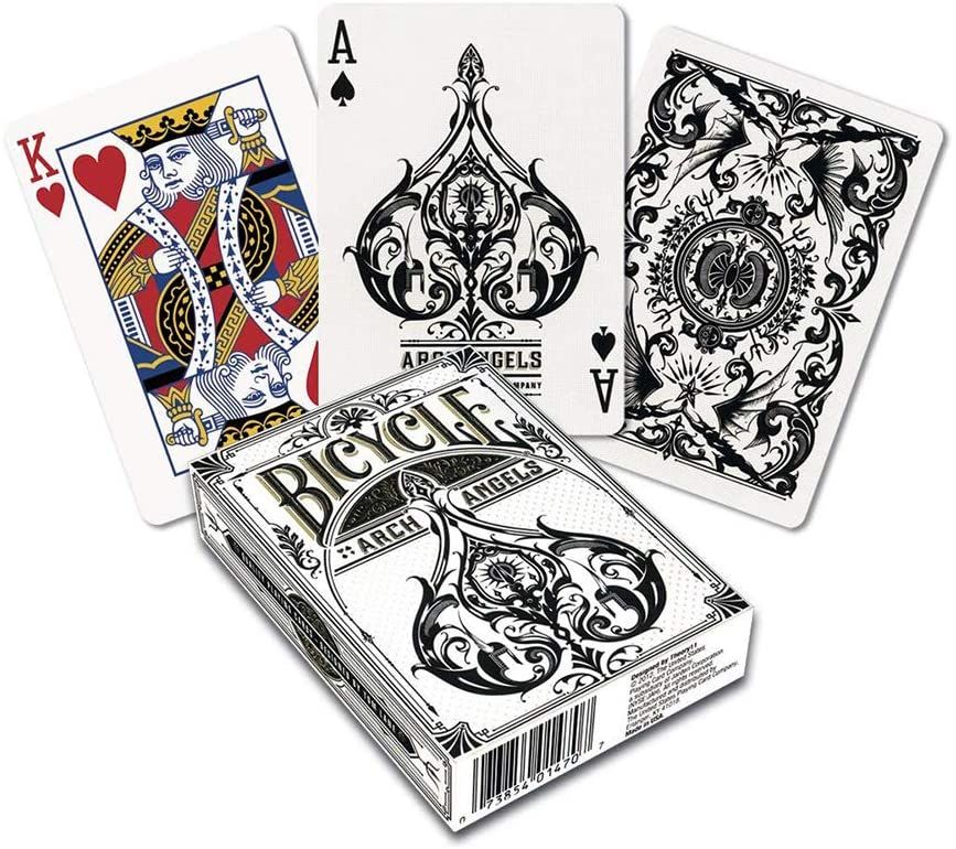 Bicycle Cards USP1025459 1025459 Bicycle Premium Archangels Playin Cards Deck Poker Balck & White