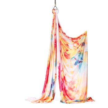 Prodigy Multicoloured Aerial Silk - Vibrant Low Stretch Aerial Silks-12 metres-watercolour splash